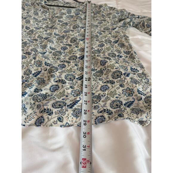 Rose + Olive Floral Button Front Blouse Womens Plus 2X Smocked Back Boho Hippie - Picture 2 of 9